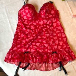 Heart patterned lingerie top